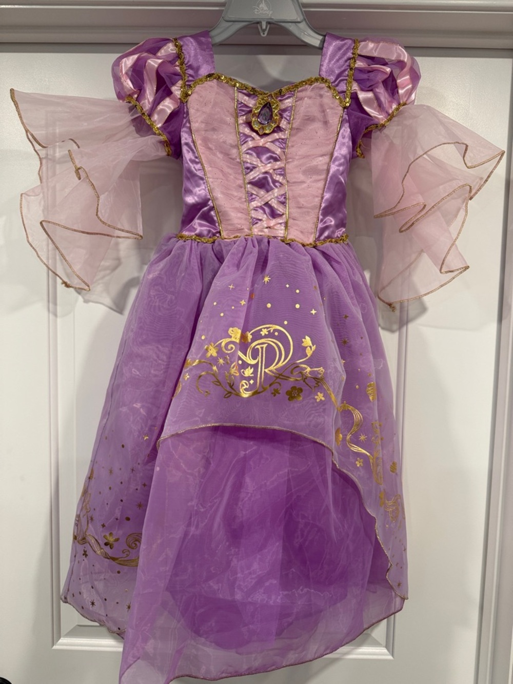 Disney’s Rapunzel Princess Girls Costume Dress with Gold Accents, Size 5/6